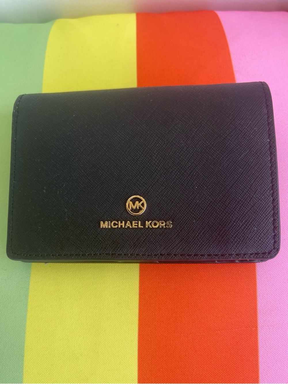 Michael Kors BlackTrifold Wallet with ID Window
